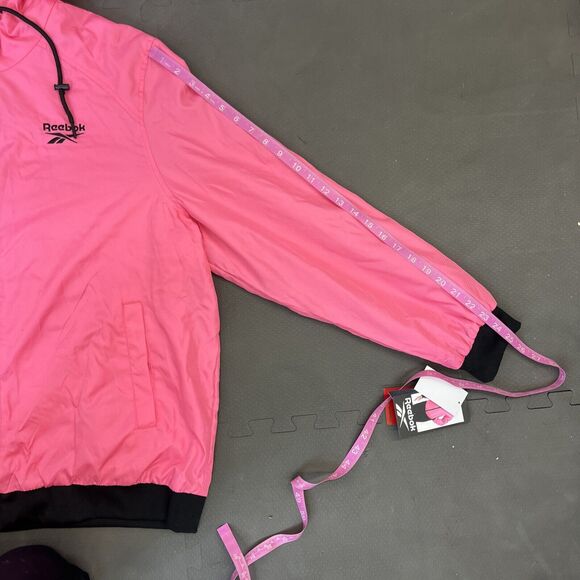 NWT Reebok Women's Windbreaker Jacket Laser Pink & Black XXL Retail $125 Charity - Picture 10 of 15